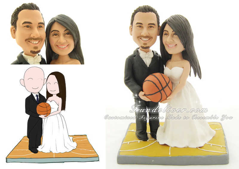 Basketball Wedding Cake Toppers